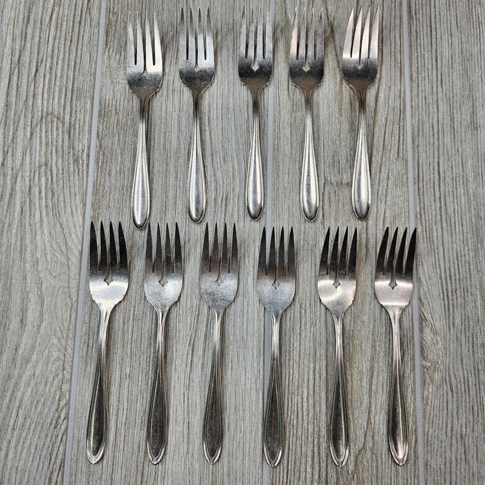 Oneida Dominion Community Puritan Plate Silverware Salad Forks Vintage Lot of 11